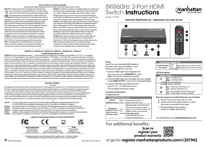 First page image of the manual for 207942