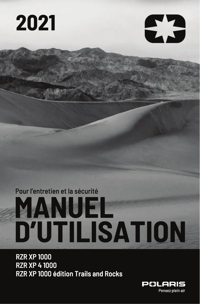 First page image of the manual for RZR XP 1000 Sport (2021)