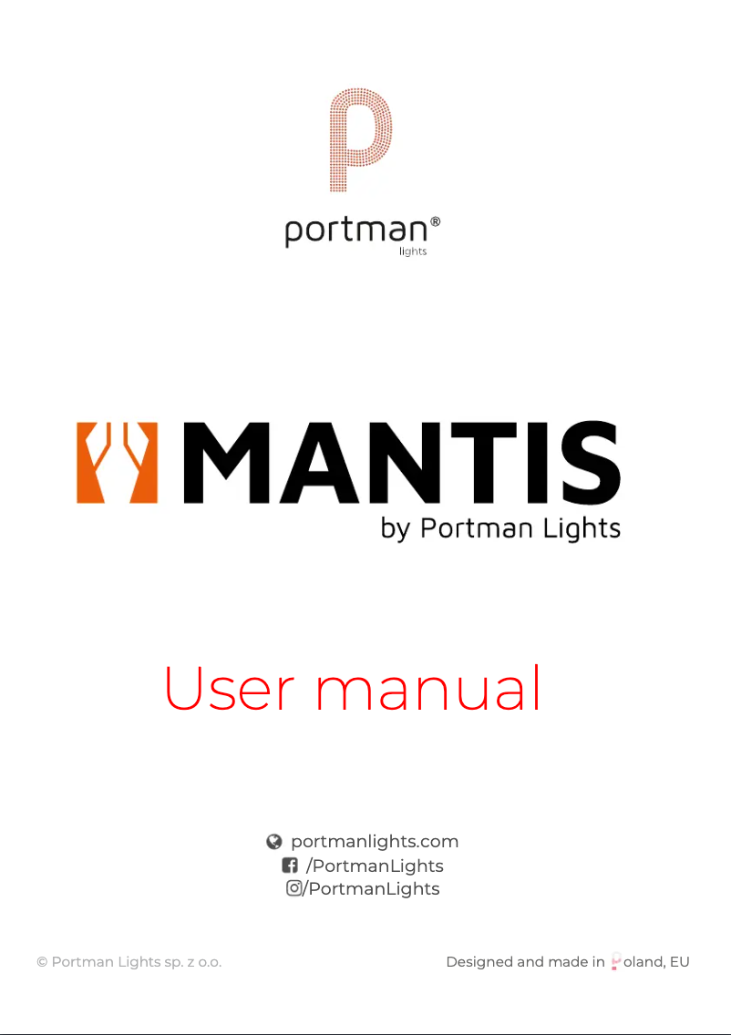 Page 1 of the manual User Manual Portman Mantis