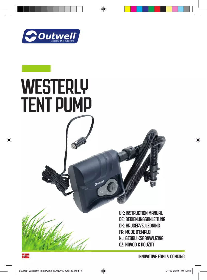 First page image of the manual for Westerly Tent Pump