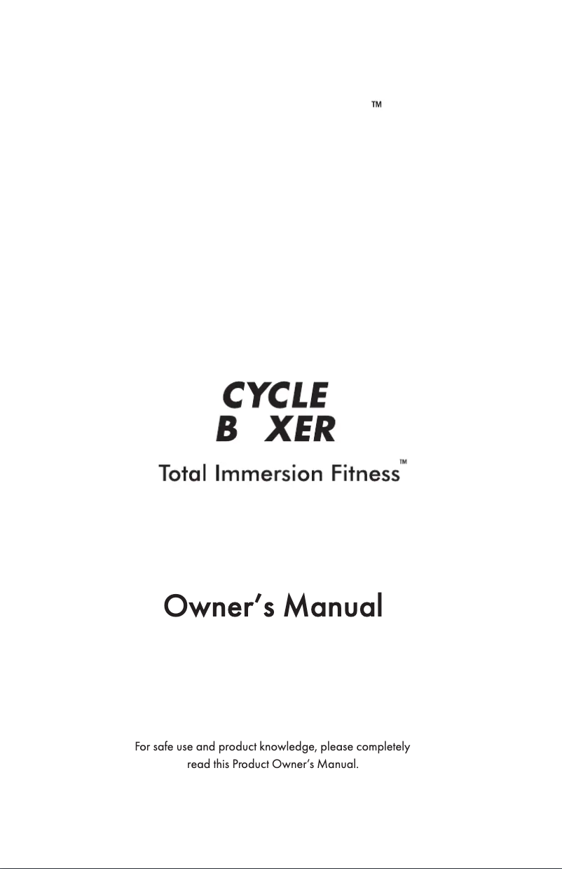 Page 1 of the manual User Manual LifeSpan Cycle Boxer CB110