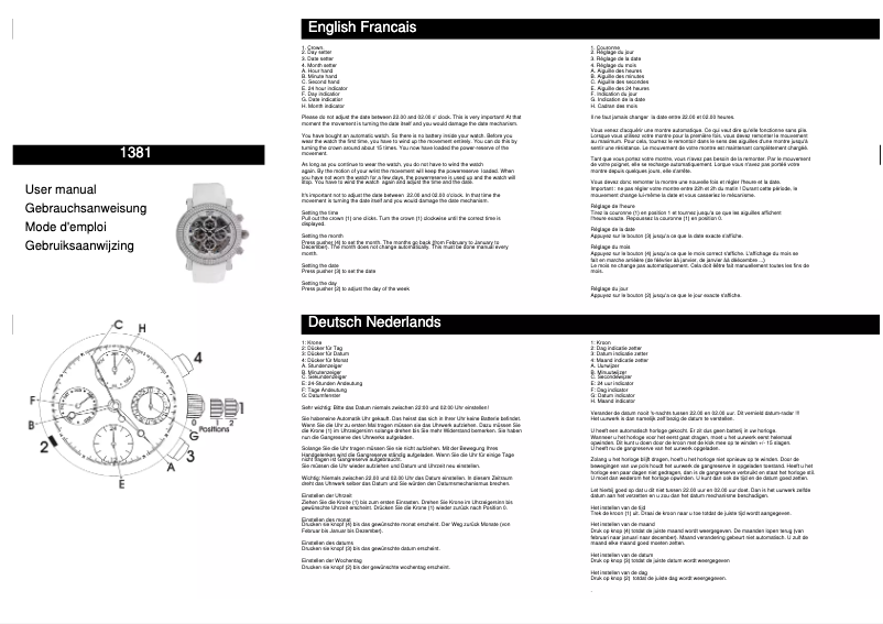 First page image of the manual for 1381