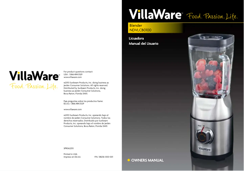 Page 1 of the manual User Manual VillaWare NDVLCB0100