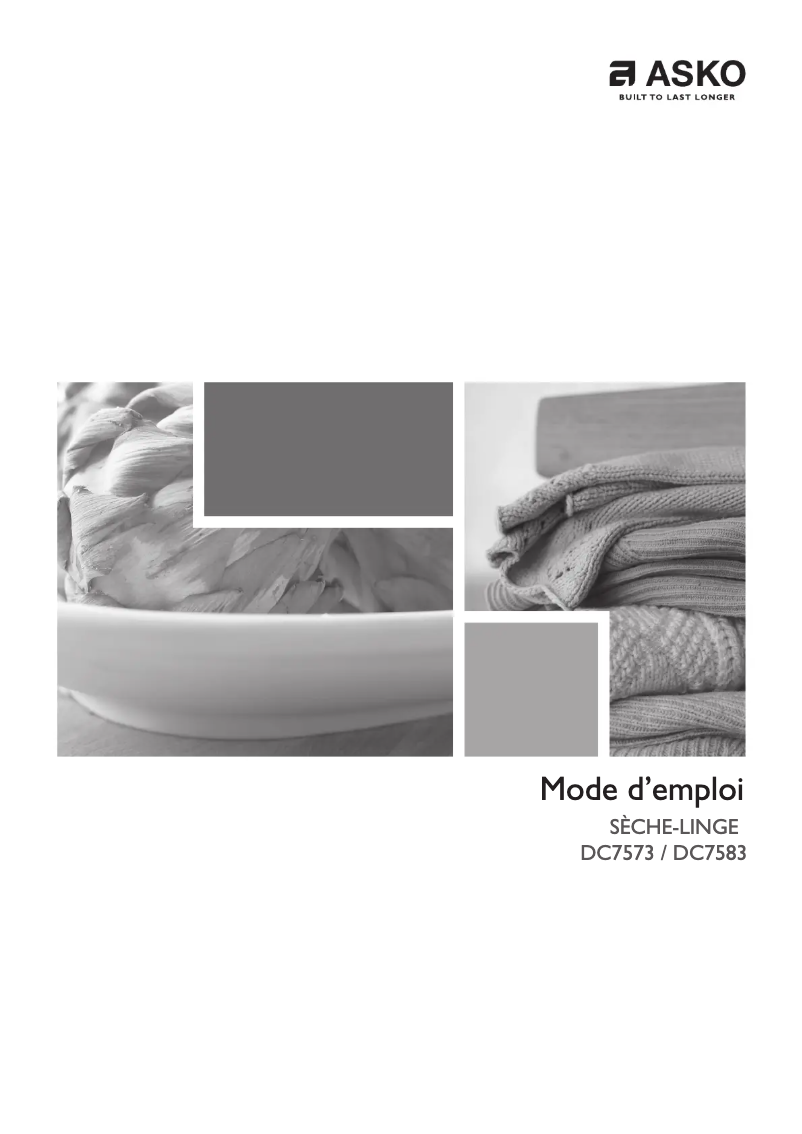 Page 1 of the manual Instruction Manual Asko DC7583W