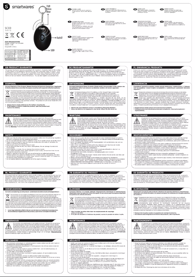 First page image of the manual for SC03