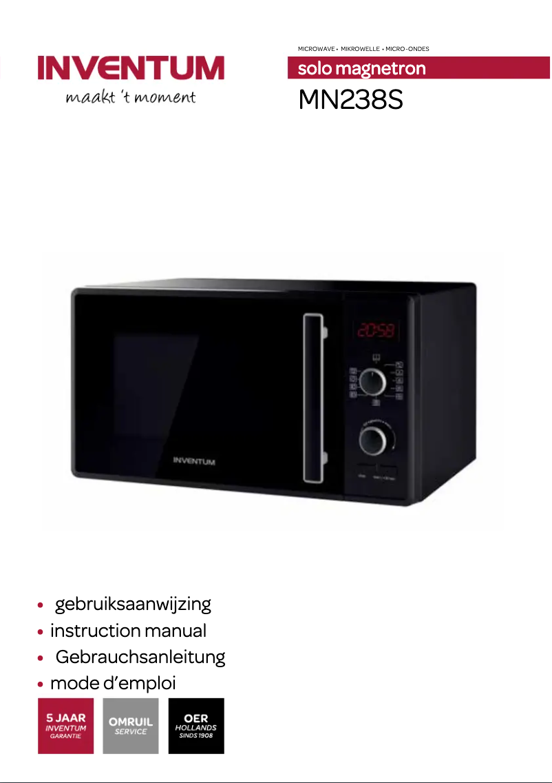 Page 1 of the manual User Manual Inventum MN238S