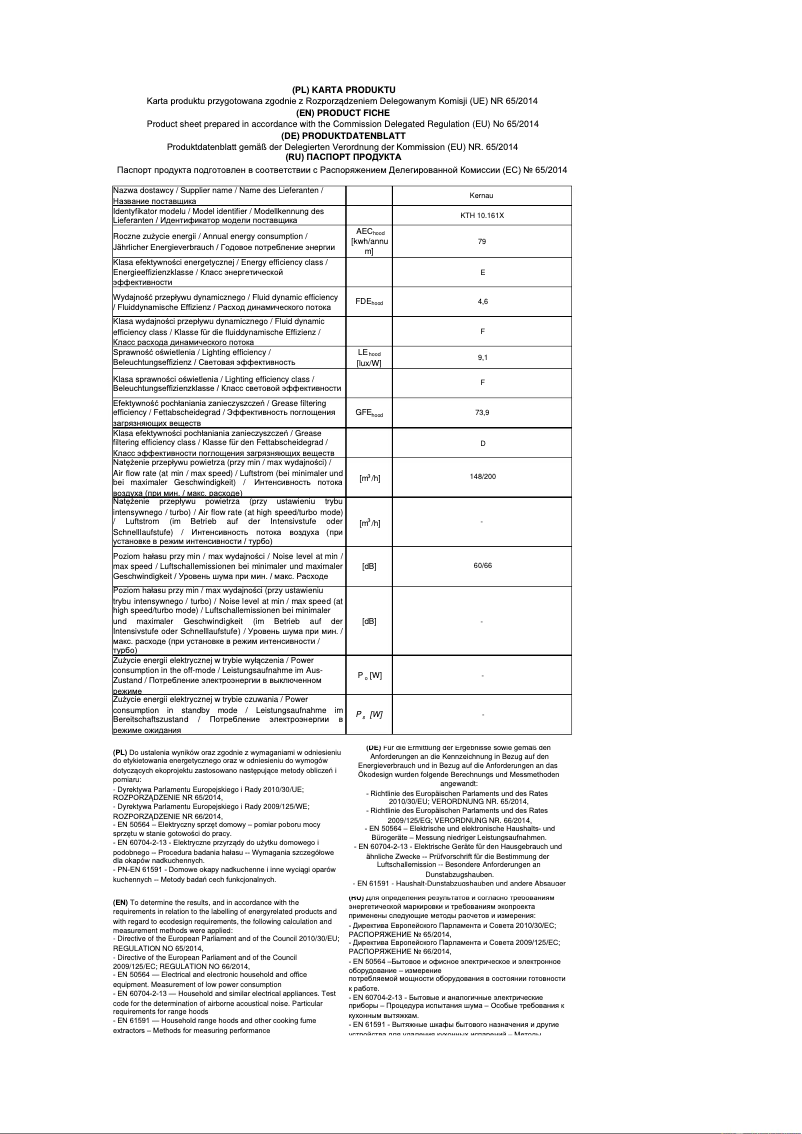 Image de la première page du manuel de l'appareil KTH 10.161 X
