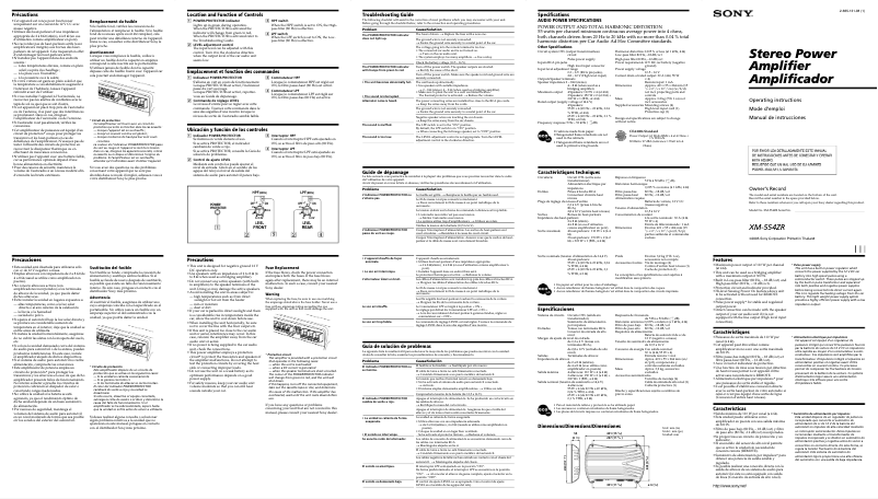 Page 1 of the manual User Manual Sony XM-554ZR