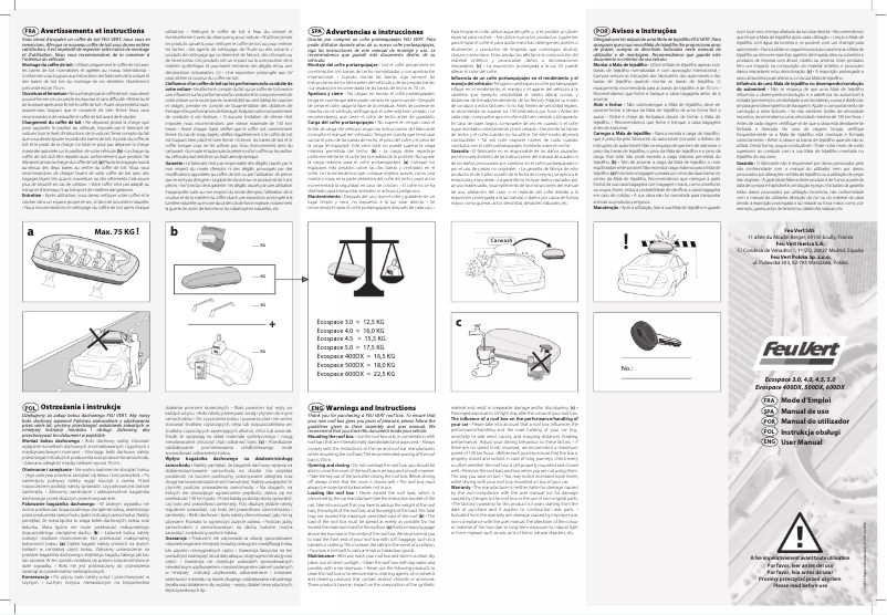 Page 1 of the manual User Manual Feu Vert Evospace 500DX