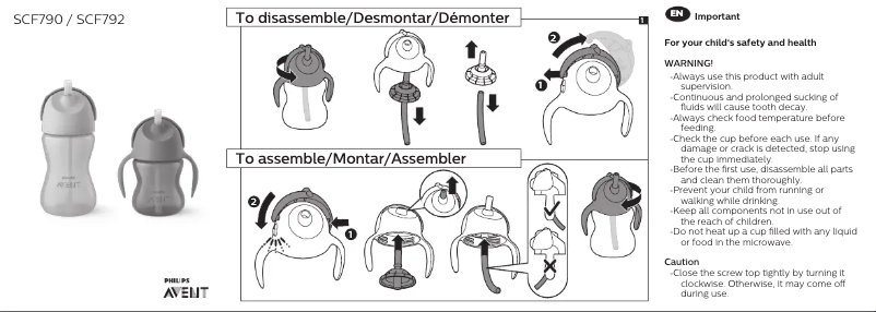 Image de la première page du manuel de l'appareil AVENT SCF791