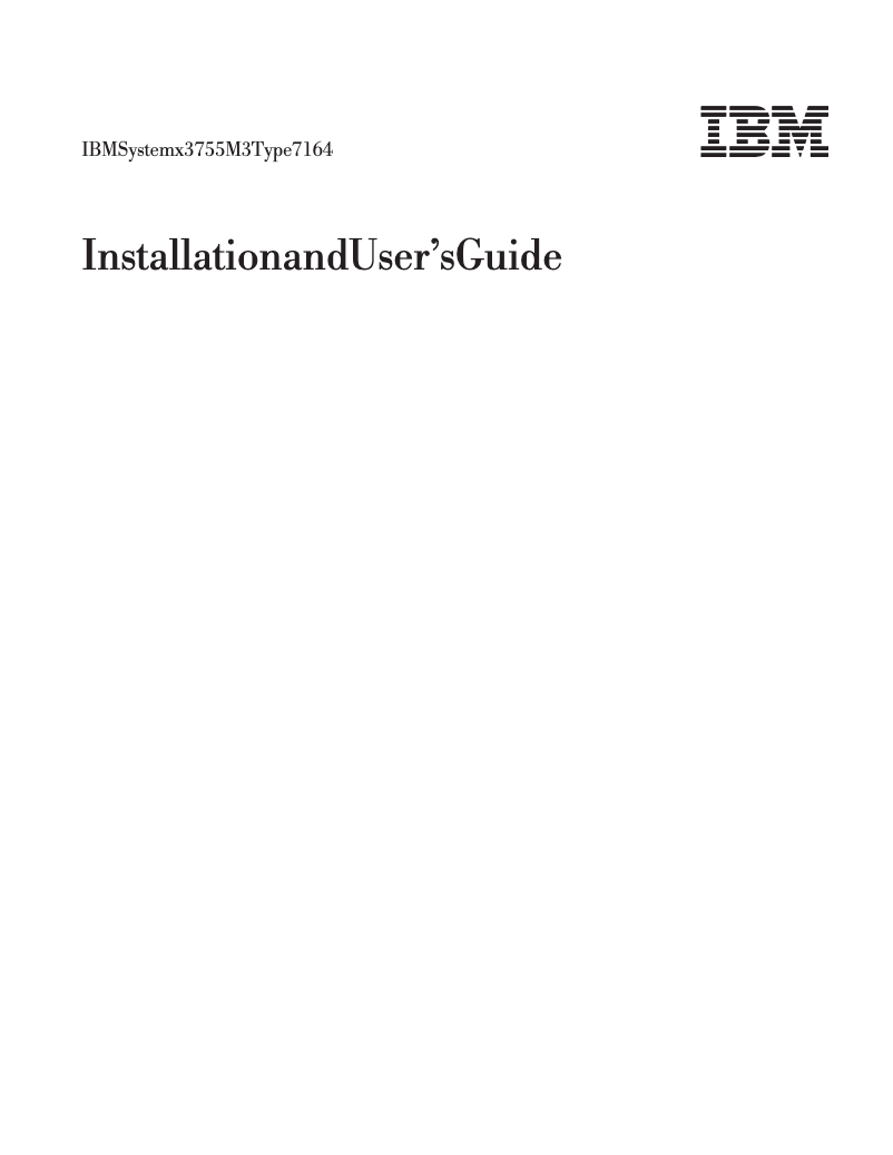 Page 1 of the manual User Manual Lenovo System x3755 M3