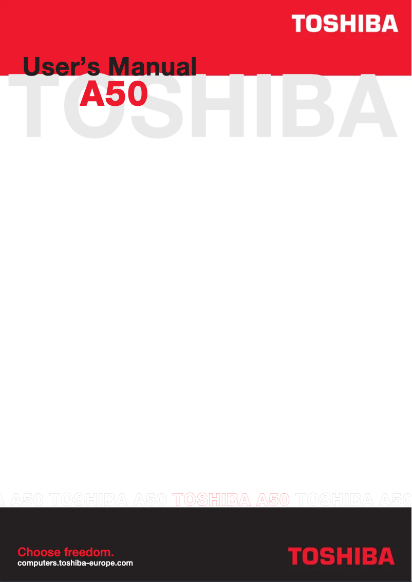 Page 1 of the manual User Manual Toshiba Tecra A50