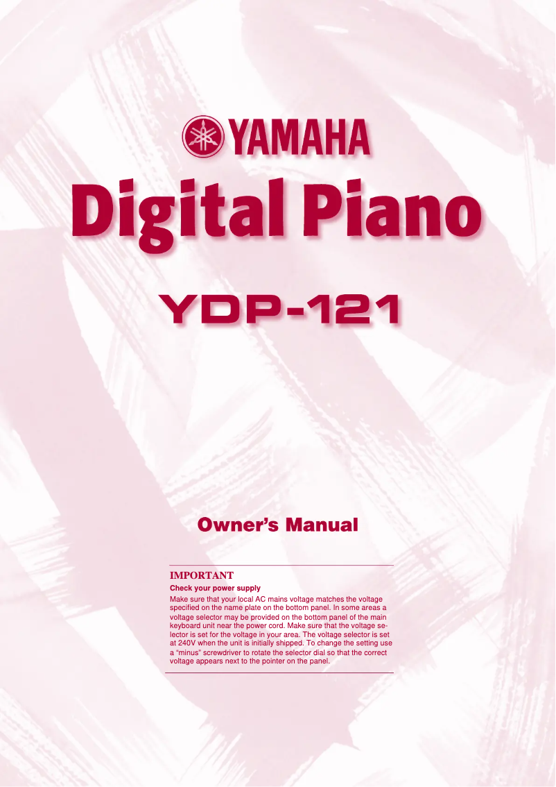 First page image of the manual for YDP-121