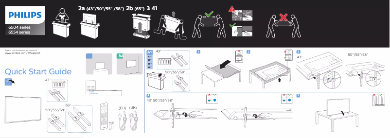 Page 1 of the manual Quick Start Guide Philips 43PUS6554