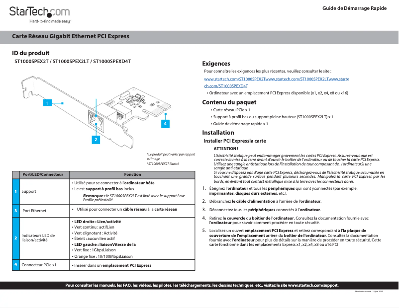 Page 1 of the manual User Manual StarTech.com ST1000SPEX2T