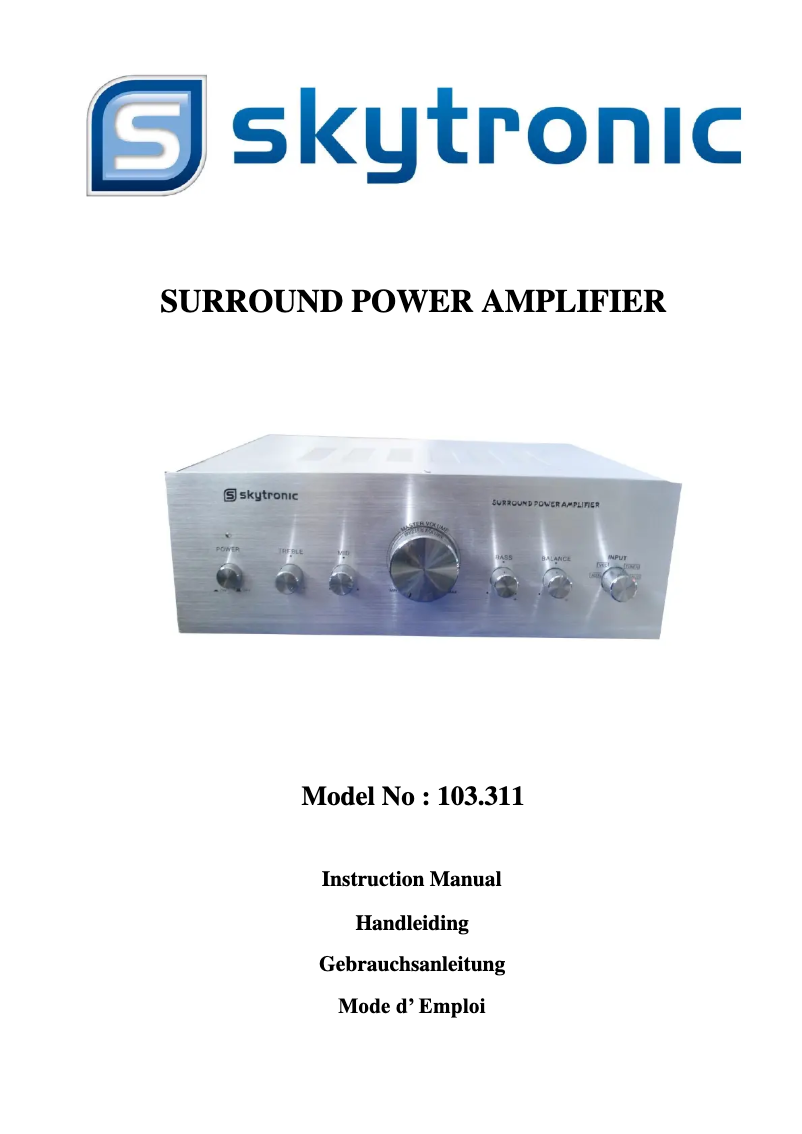 Page 1 of the manual User Manual Skytronic AV400