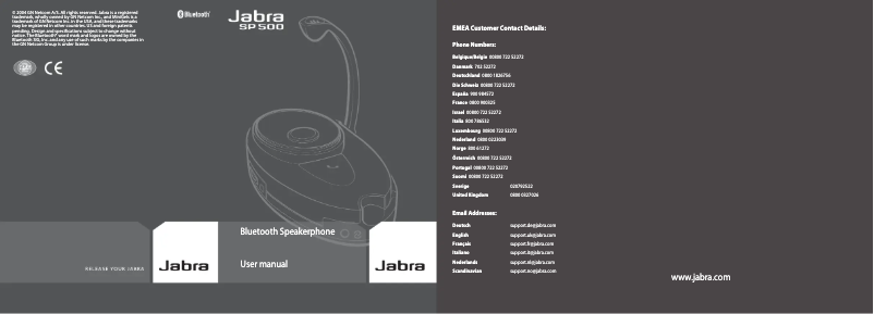 Page 1 of the manual User Manual Jabra SP500