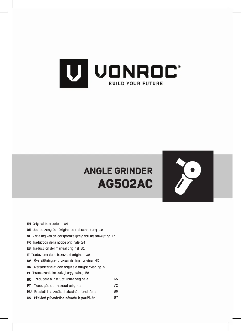 First page image of the manual for AG502AC