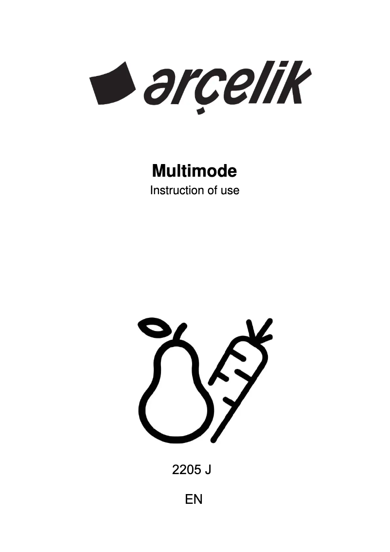 First page image of the manual for 2205 J