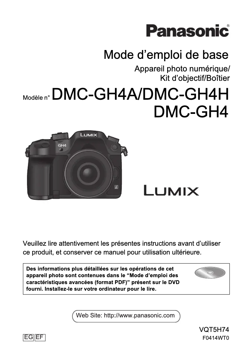 First page image of the manual for Lumix DMC-GH4H