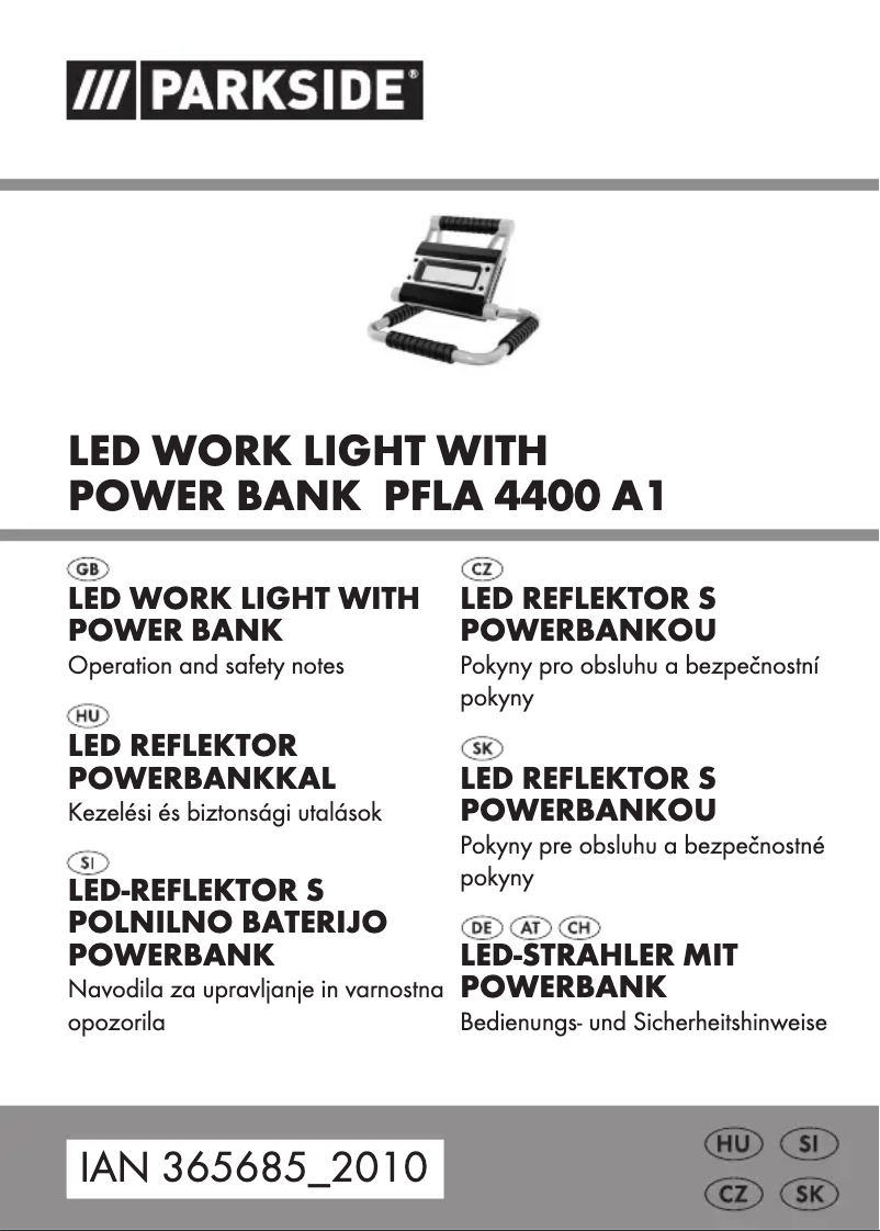 First page image of the manual for PFLA 4400 A1