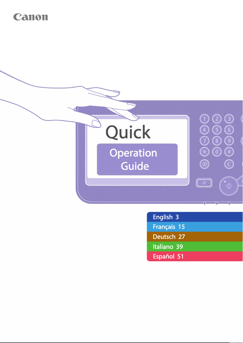 First page image of the manual for imageRUNNER ADVANCE C255i