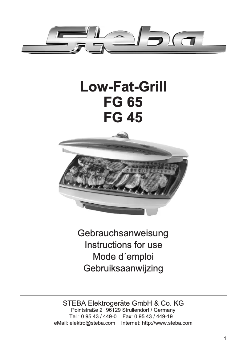 First page image of the manual for FG 65