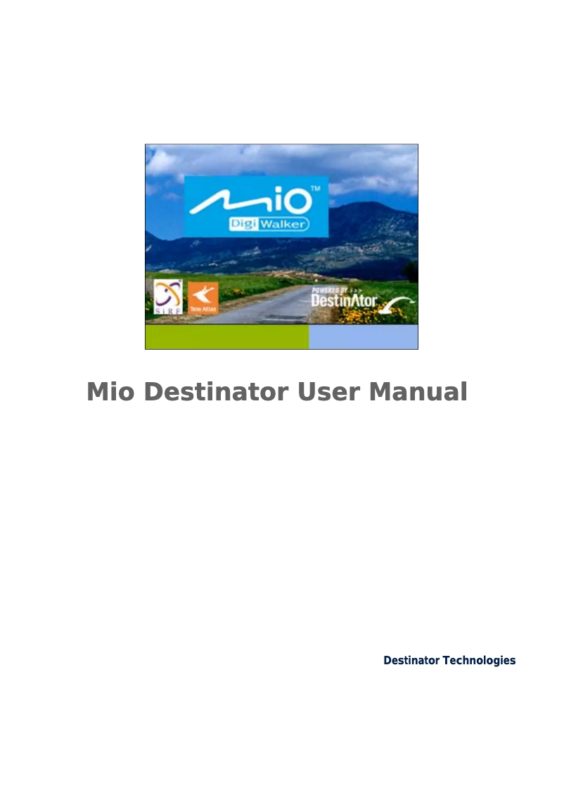Page 1 of the manual User Manual Mio Destinator