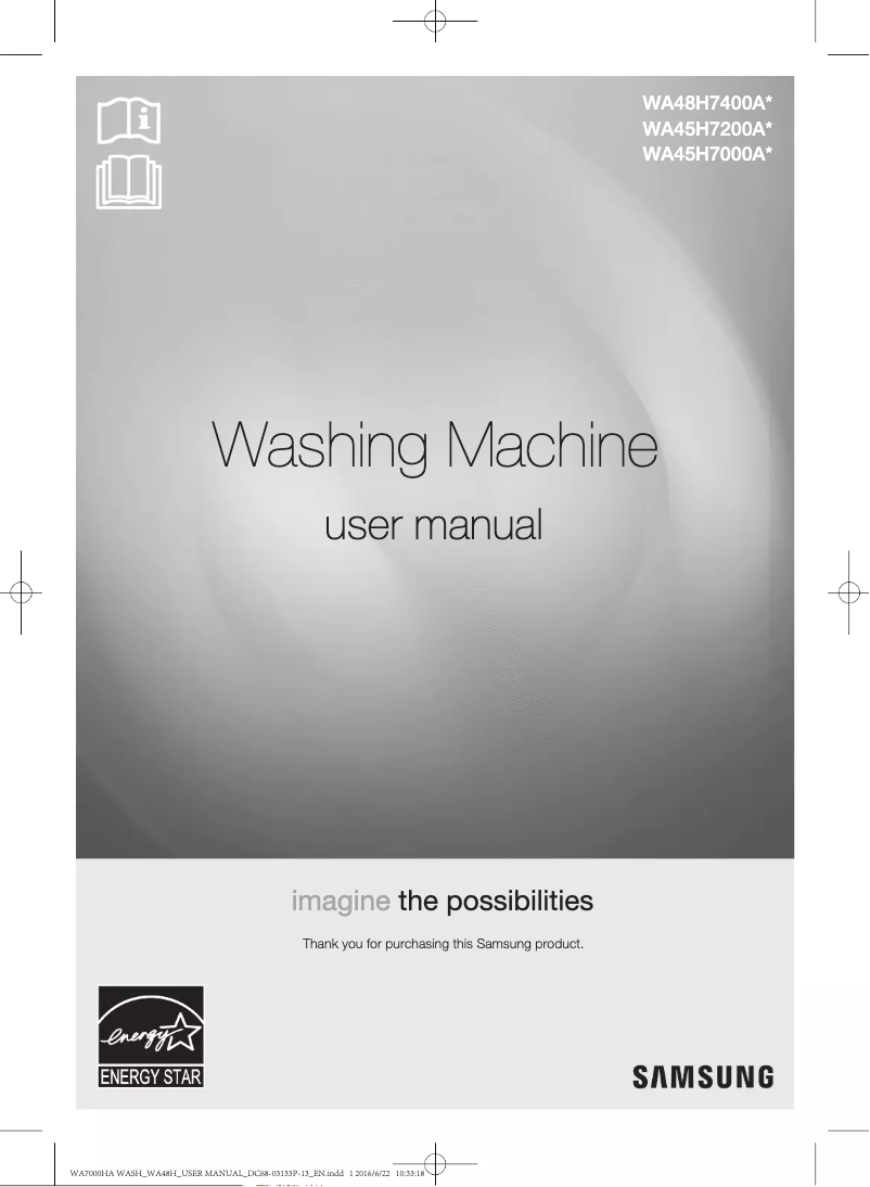 First page image of the manual for WA48H7400AW