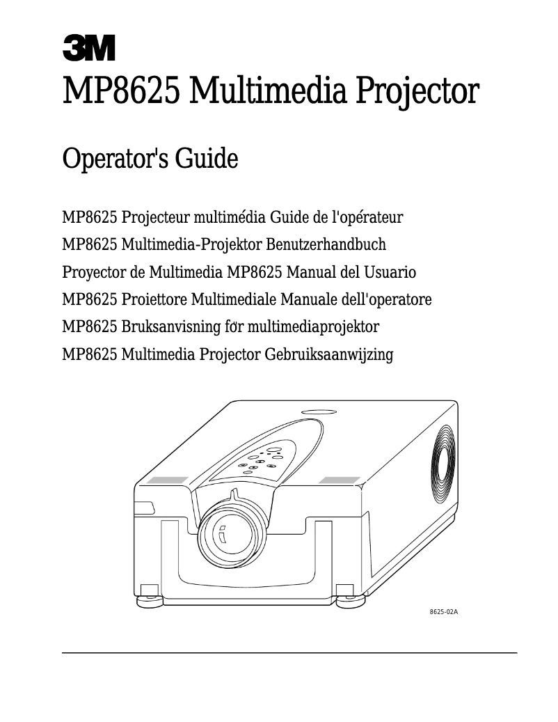 Page 1 of the manual User Manual 3M MP8625