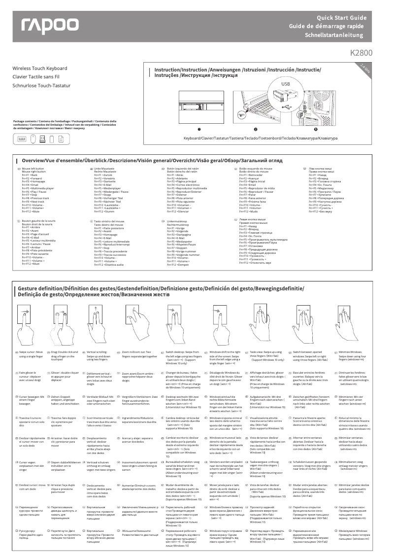 First page image of the manual for K2800