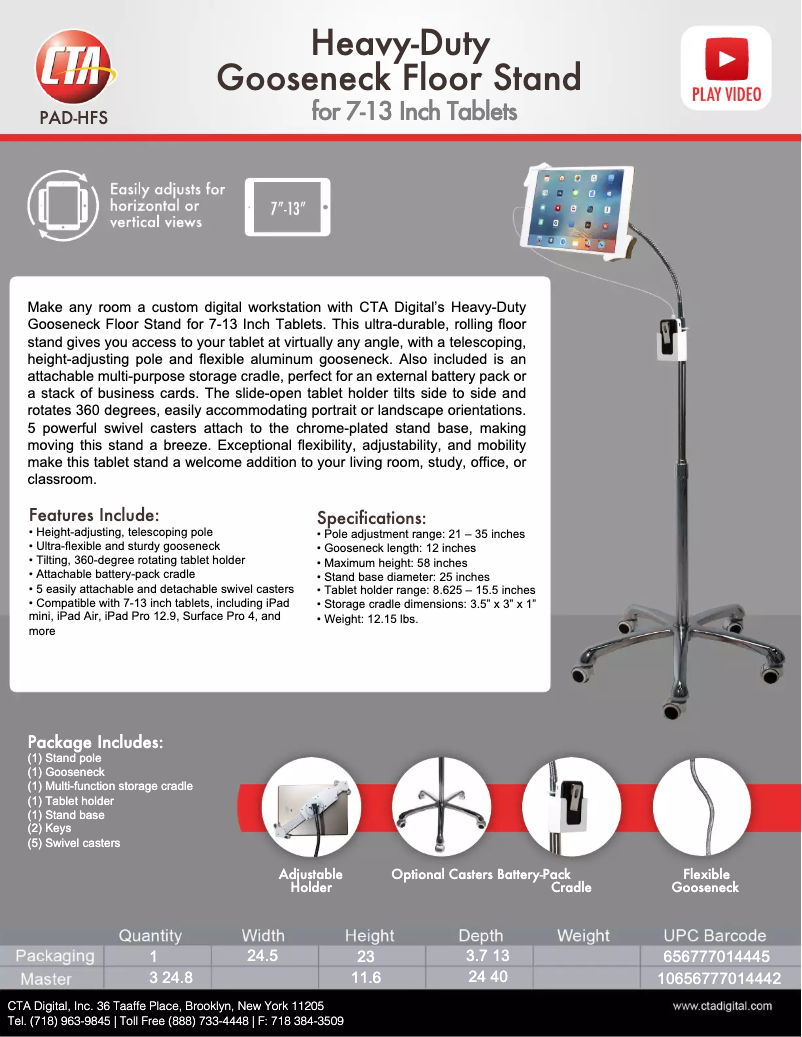 Page 1 of the manual User Manual CTA Digital PAD-HFS