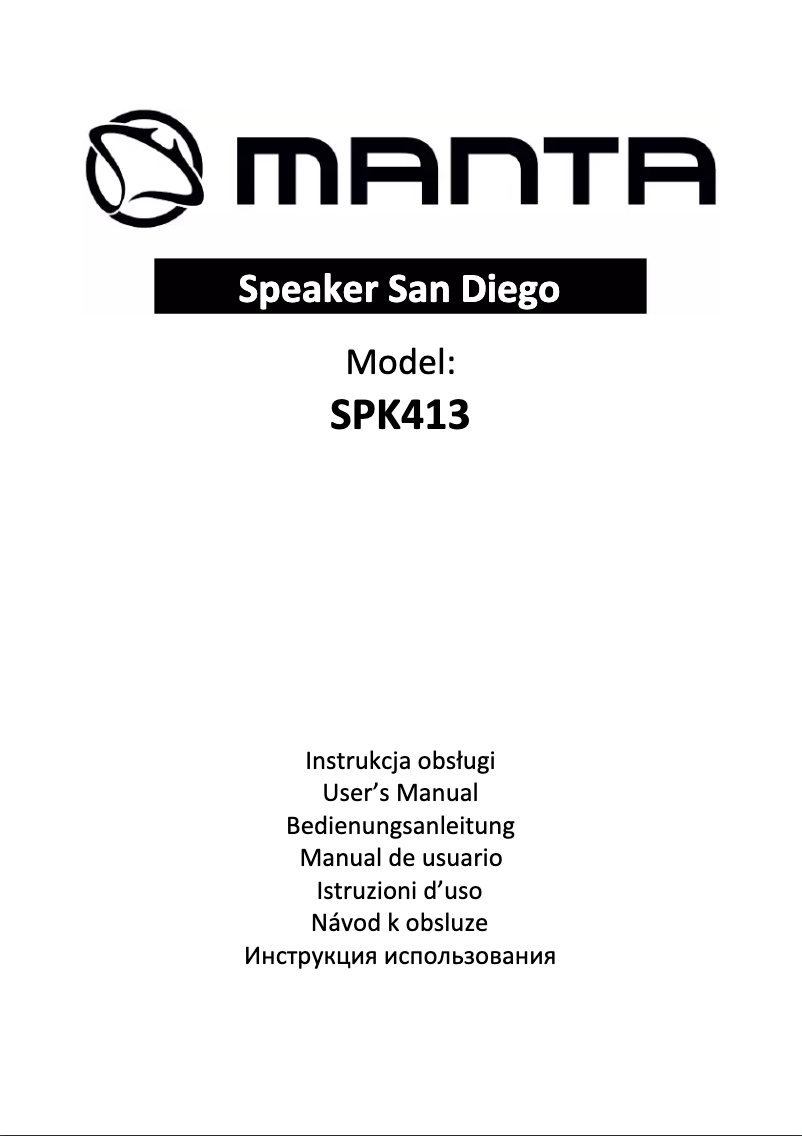 Page 1 of the manual User Manual Manta SPK413 San Diego