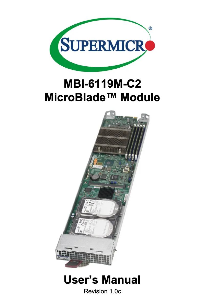 Page 1 of the manual User Manual Supermicro MicroBlade MBI-6119M-C2