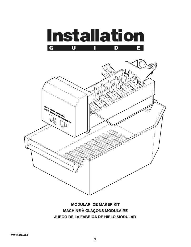 Page 1 of the manual Installation Guide Amana ART318FFDW
