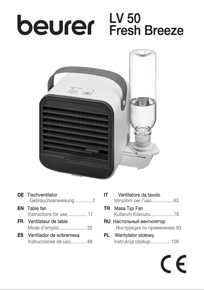 Page 1 of the manual User Manual Beurer LV 50