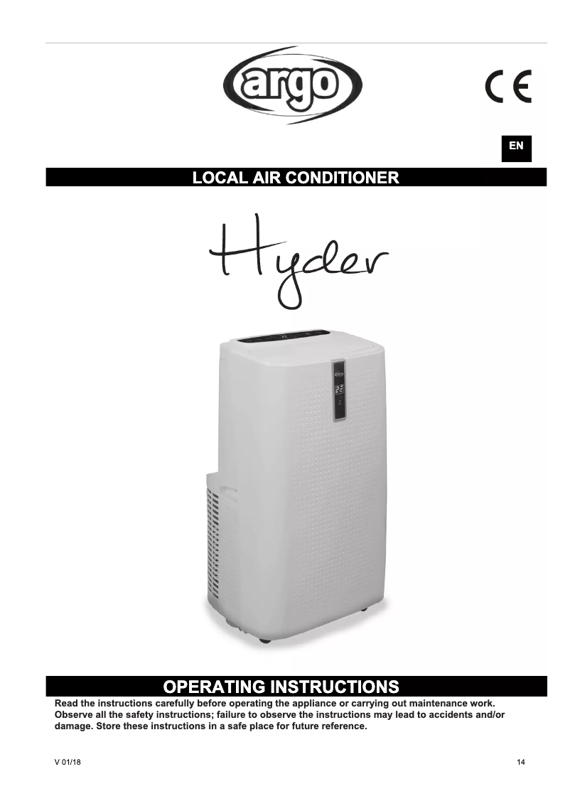First page image of the manual for Hyder 13