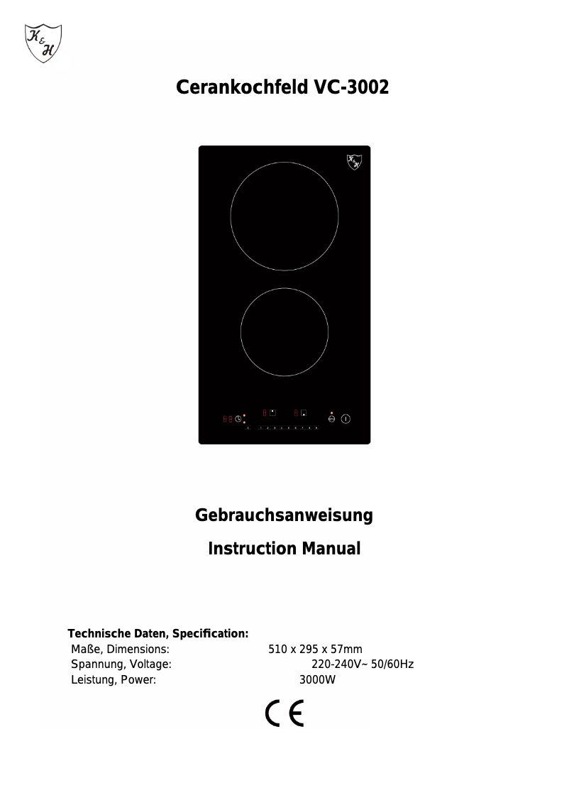 Page 1 of the manual User Manual K&H VC-3002