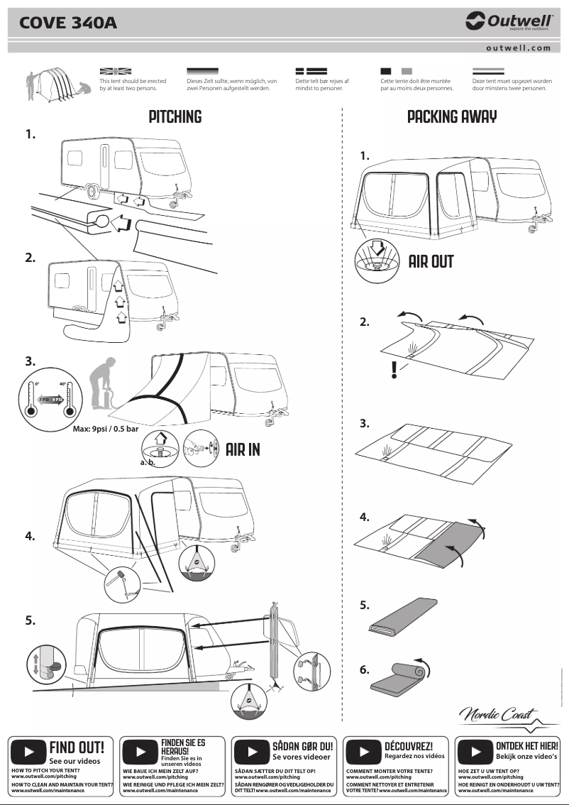First page image of the manual for Cove 340A