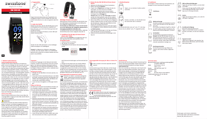 Page 1 of the manual User Manual Swisstone SW 320 HR