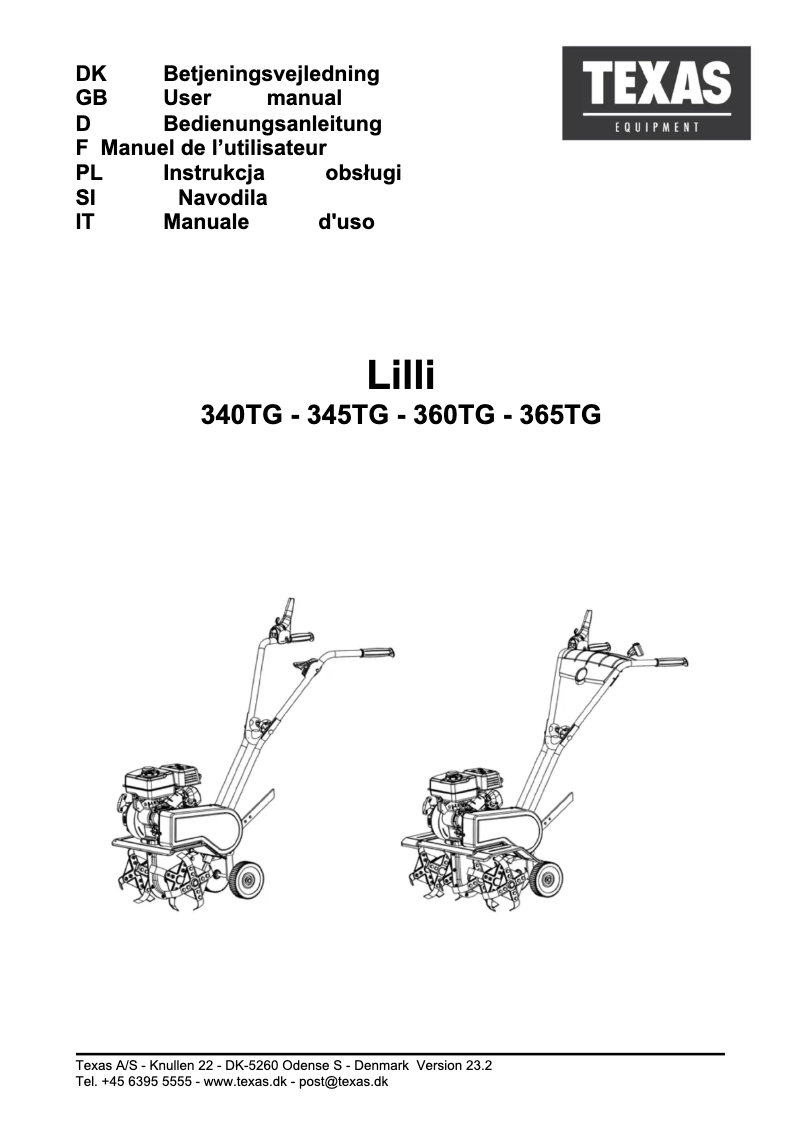 First page image of the manual for Lilli 360TG