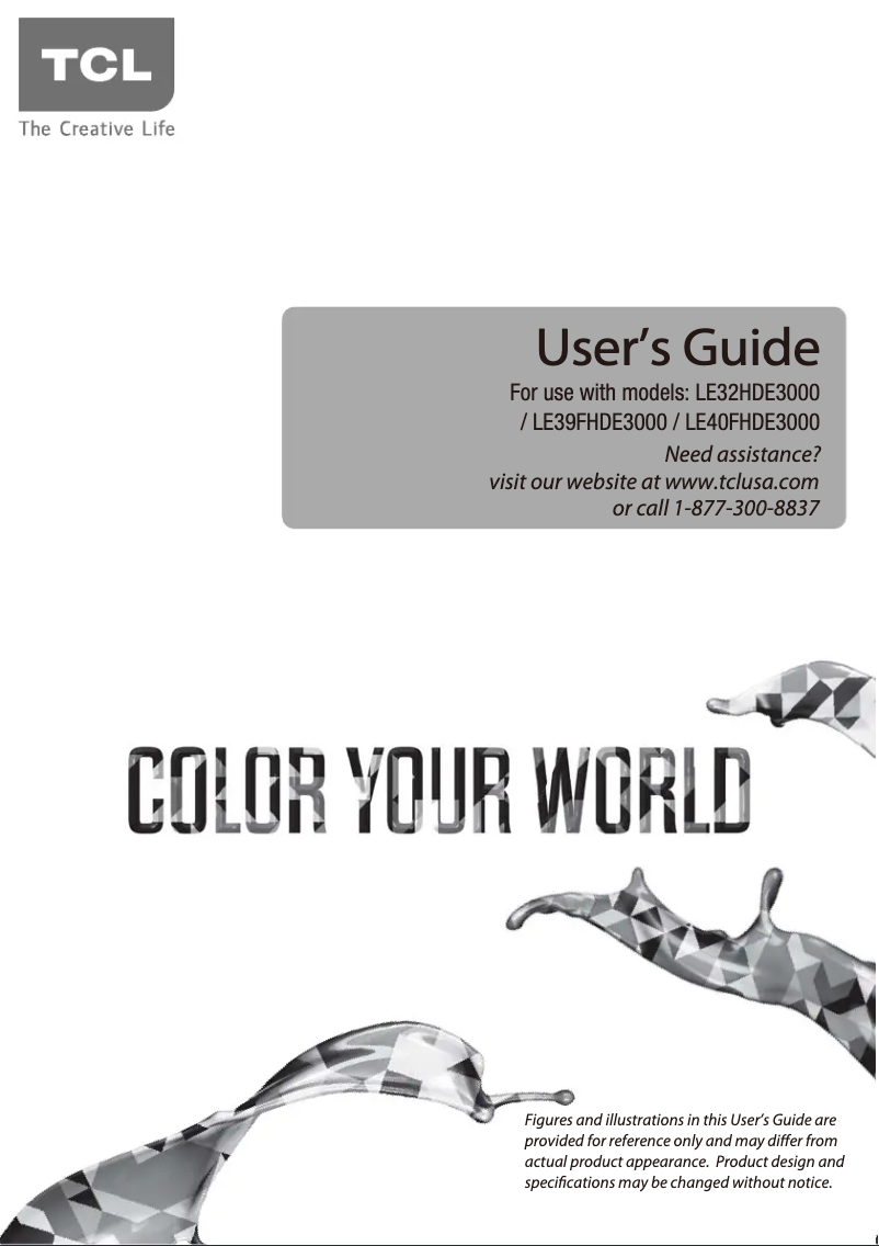 First page image of the manual for LE40FHDE3000