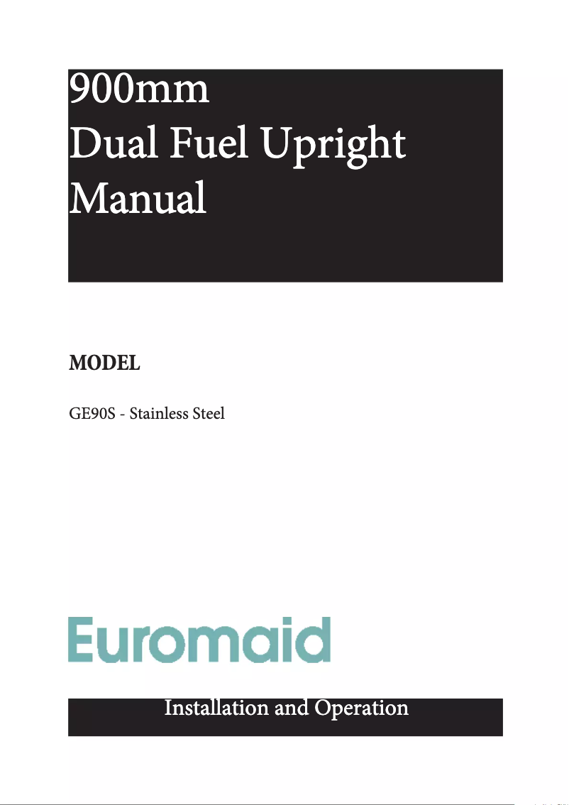 Page 1 of the manual Technical Sheet Euromaid GE90S
