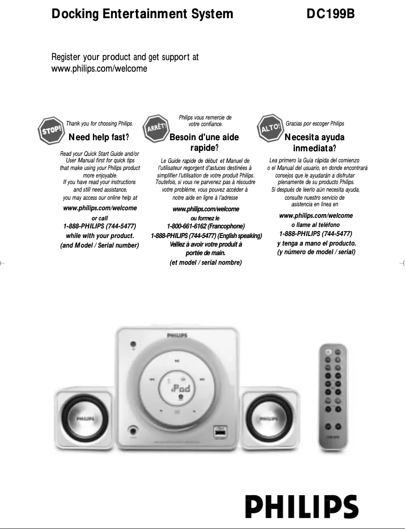 Page 1 of the manual User Manual Philips DC199B