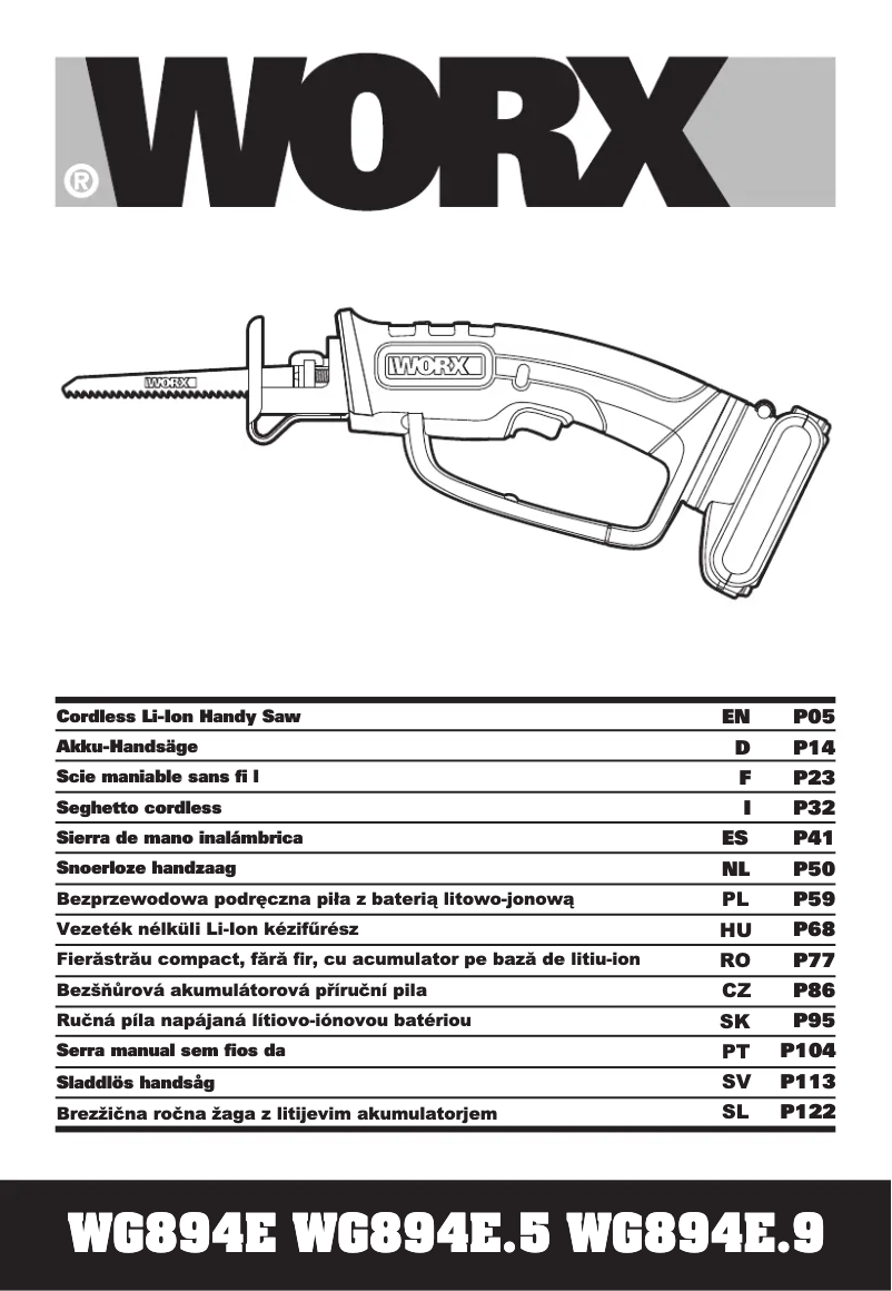 First page image of the manual for WG894E
