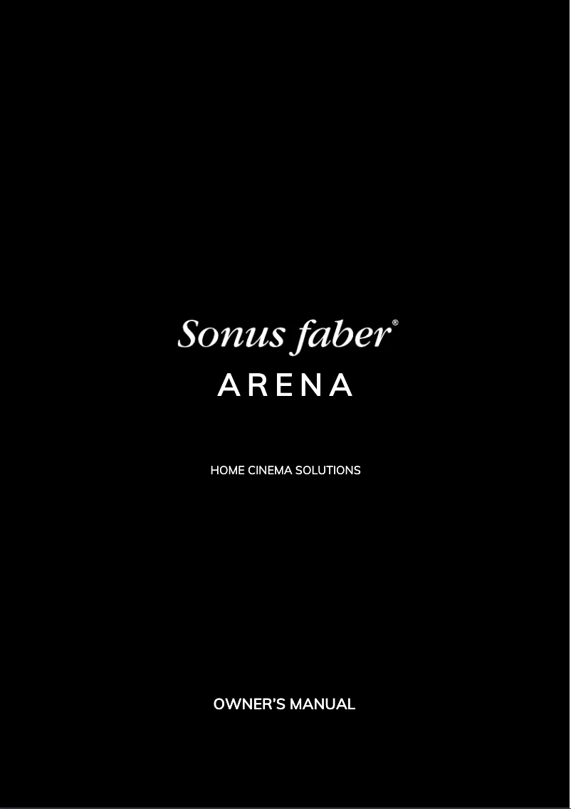Page 1 of the manual User Manual Sonus Faber ARENA