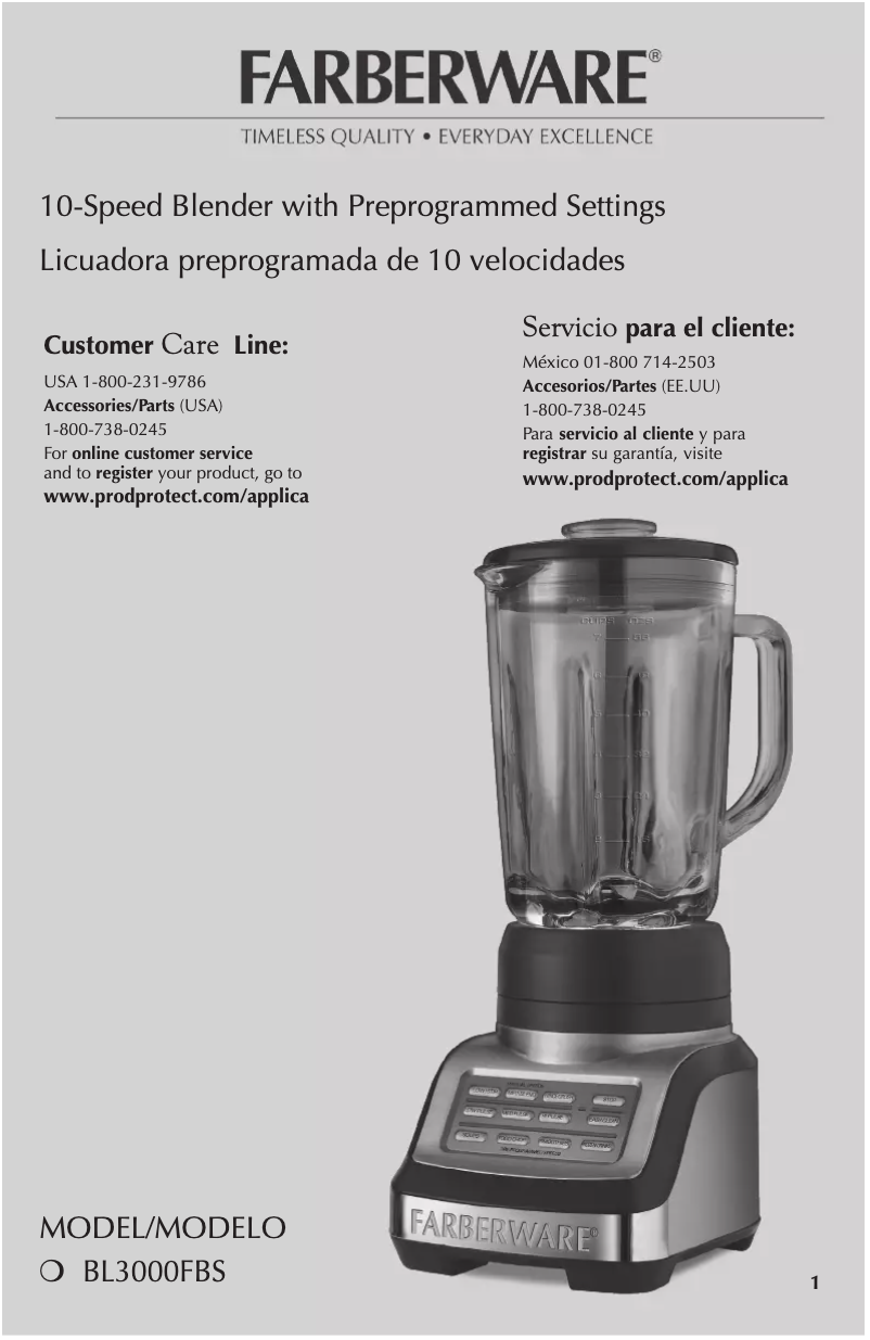 First page image of the manual for BL3000FBS