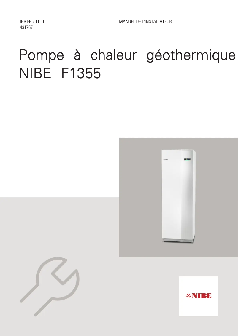 Image de la première page du manuel de l'appareil F1355