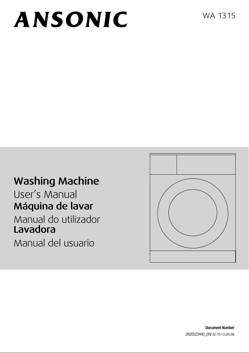 First page image of the manual for WA 1315
