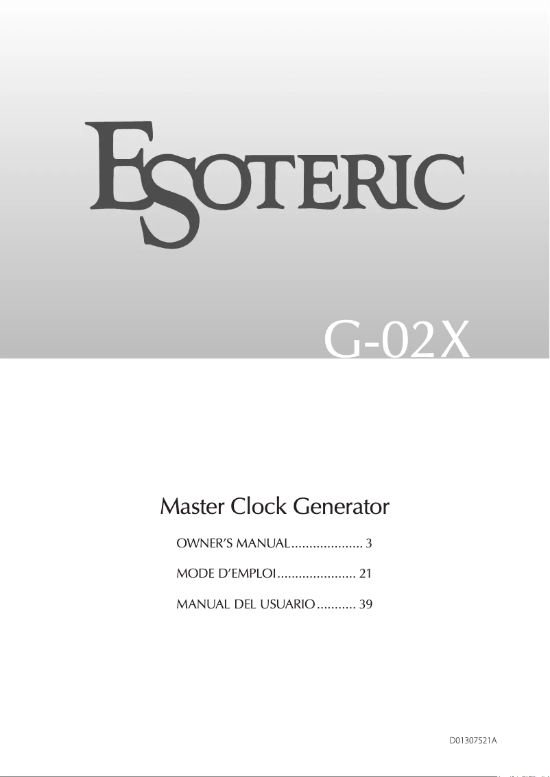 First page image of the manual for G-02X